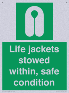 Life jackets stowed within